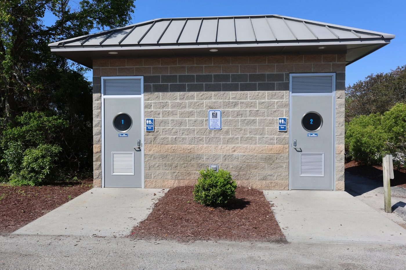 Clean modern restrooms at Cherry Grove Park and Boat Ramp