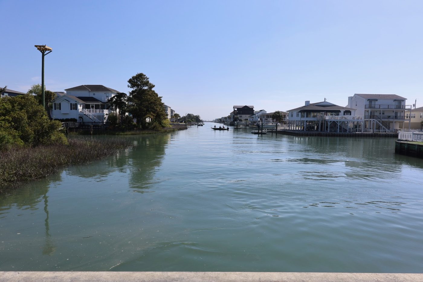 Looking north up the ICW waterway from Cherry Grove Park pier