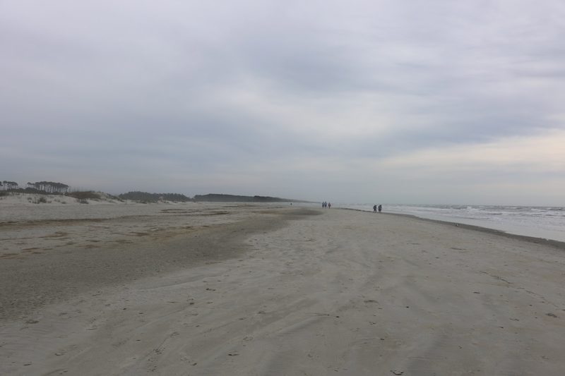 Walking north along Cherry Grove Beach toward The Point