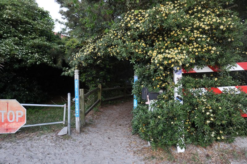 The northernmost beach entrance at Cherry Grove Beach near The Point
